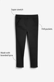 Black Frill Detail Stretch Skinny Trousers (3-16yrs) - Image 6 of 6