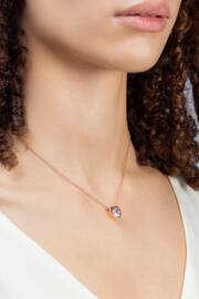 Radley Ladies Love 18ct Rose Gold Tone Sterling Silver Clear Stone Heart Necklace - Image 1 of 5