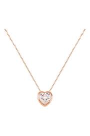 Radley Ladies Love 18ct Rose Gold Tone Sterling Silver Clear Stone Heart Necklace - Image 2 of 5