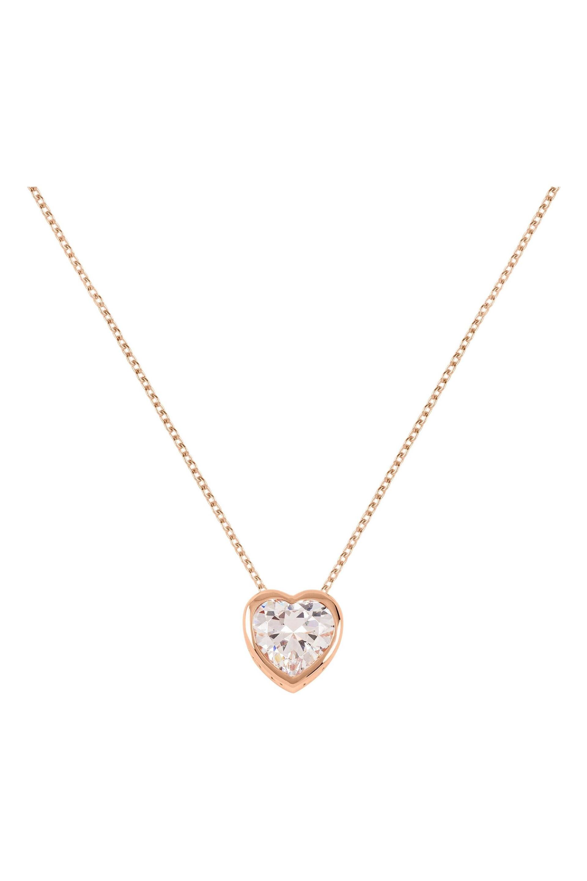 Radley Ladies Love 18ct Rose Gold Tone Sterling Silver Clear Stone Heart Necklace - Image 2 of 5