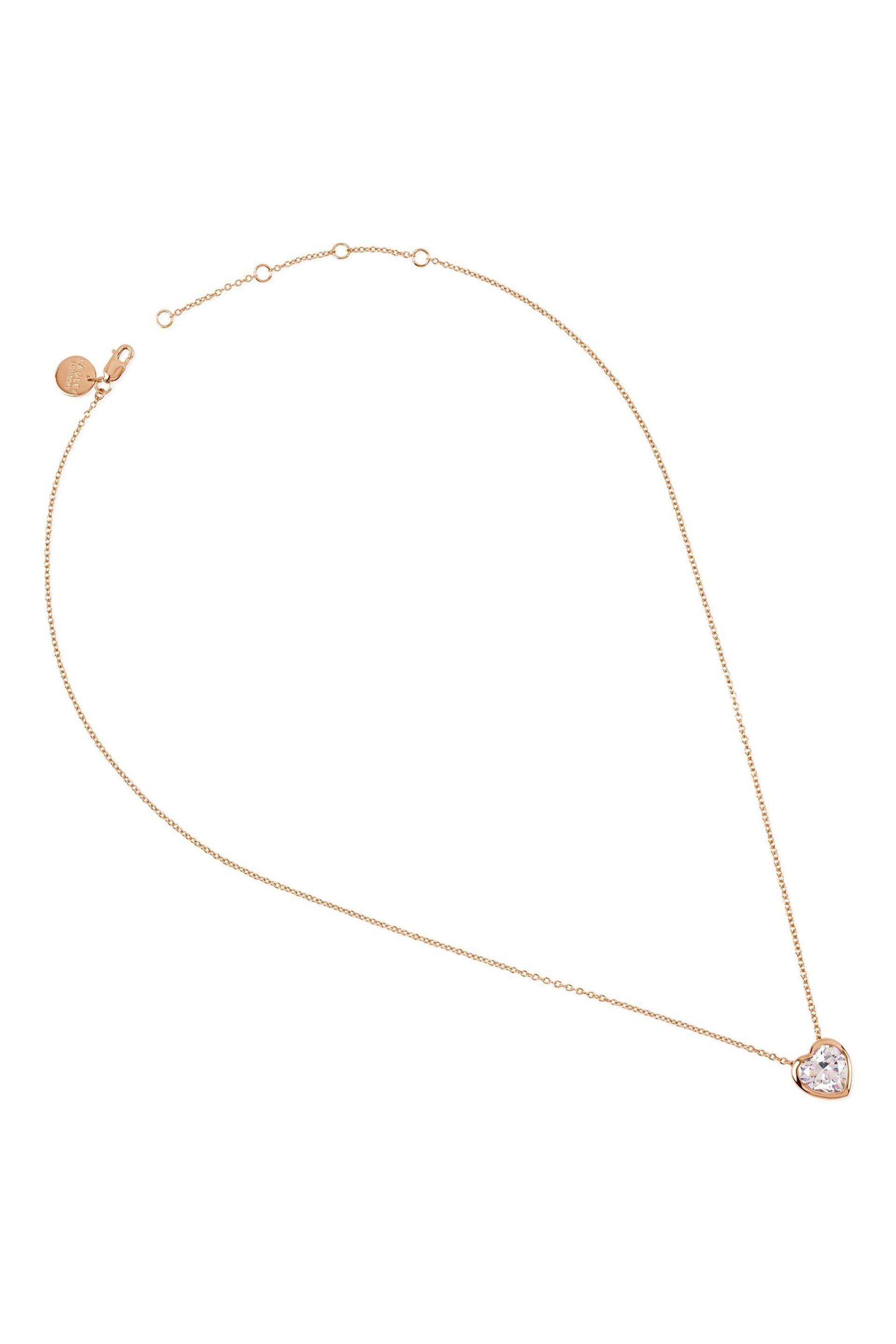 Radley Ladies Love 18ct Rose Gold Tone Sterling Silver Clear Stone Heart Necklace - Image 3 of 5