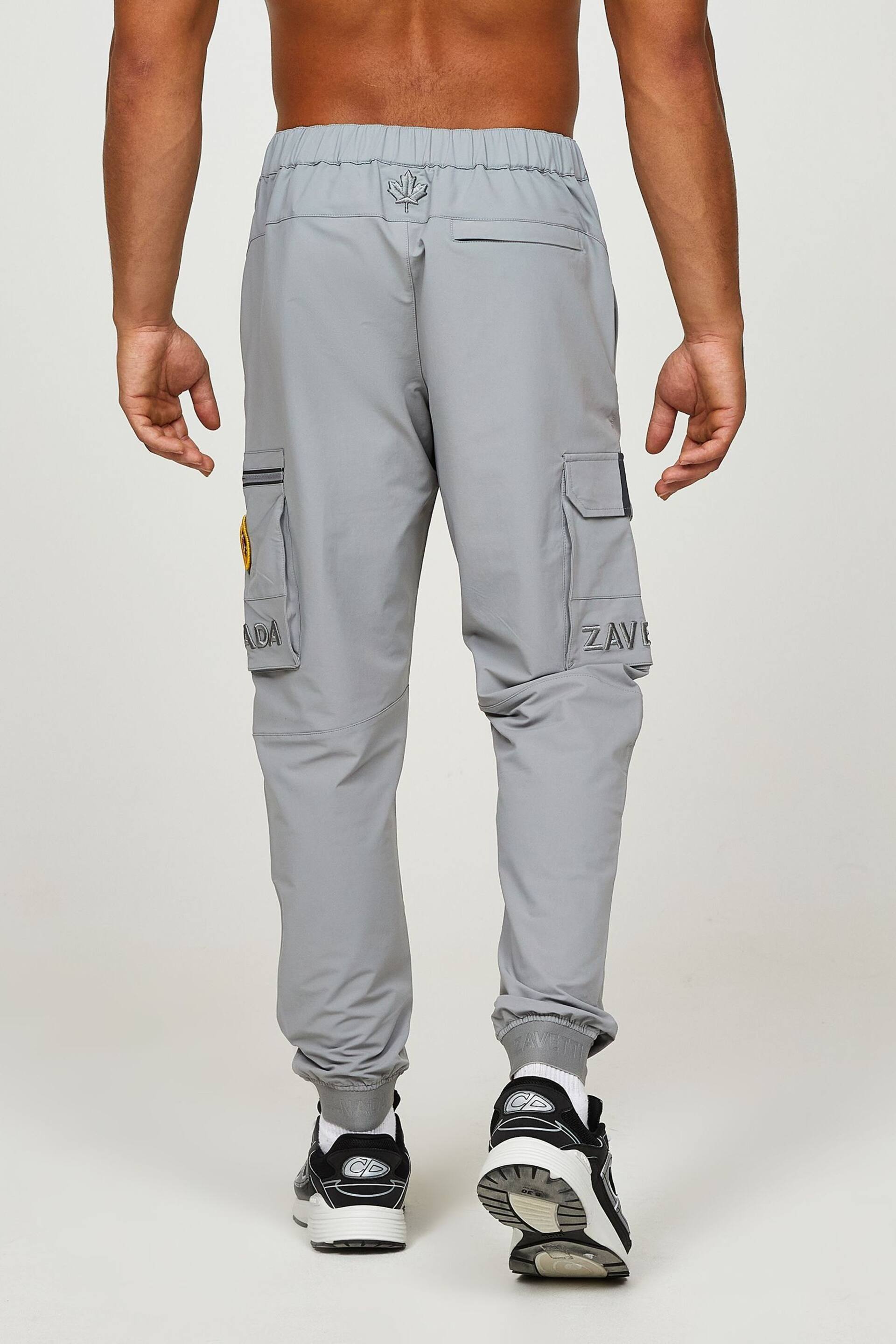 Zavetti Canada Grey Nollizo Woven Cargo Trousers - Image 2 of 6