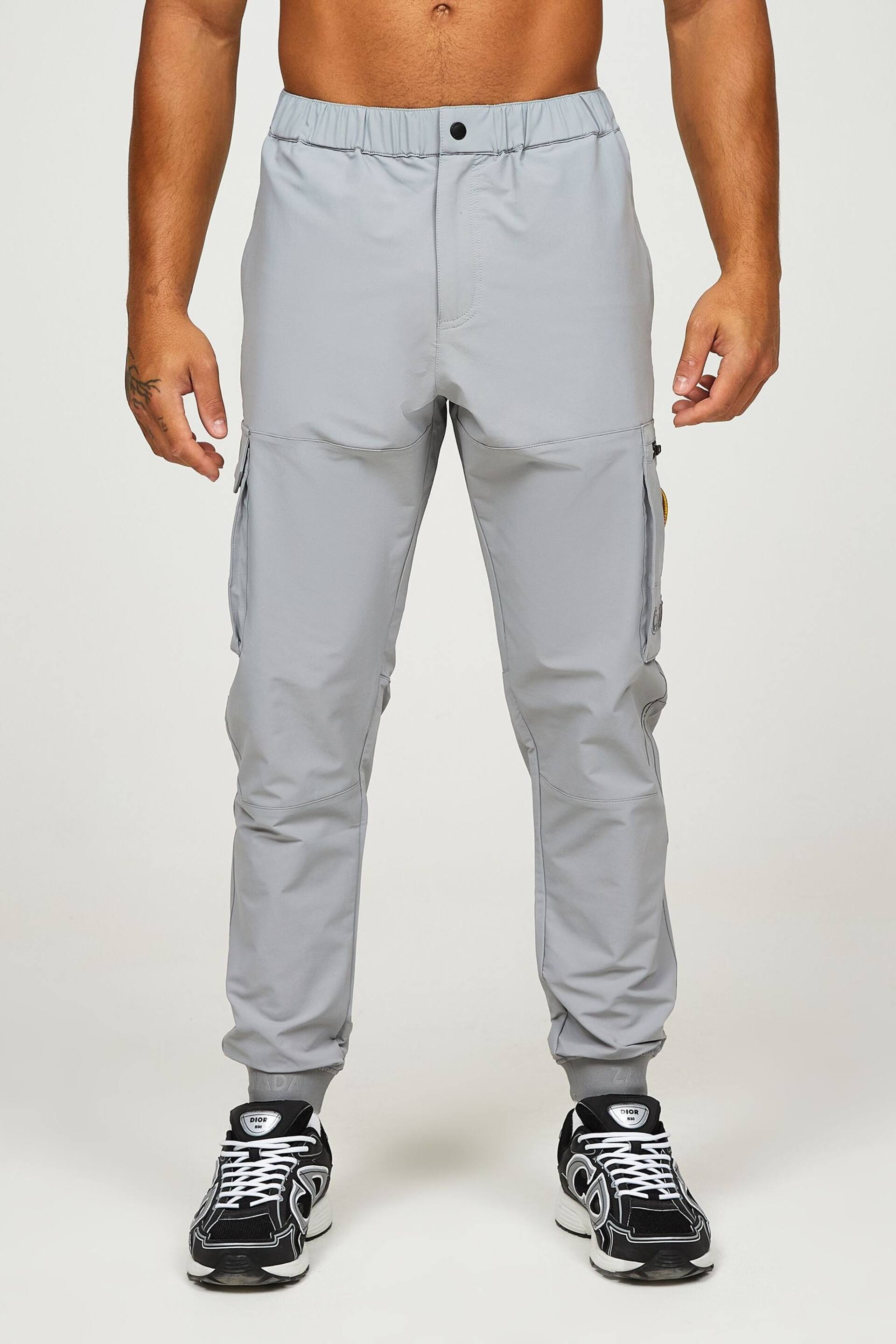 Zavetti Canada Grey Nollizo Woven Cargo Trousers - Image 4 of 6