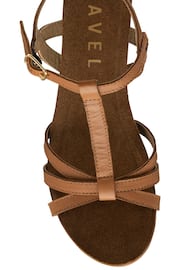 Ravel Brown Leather Wedge Sandals With Strappy Upper - Image 4 of 4