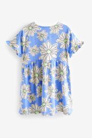 Blue Floral Short Sleeve Cotton Jersey Dress (3-16yrs) - Image 5 of 6