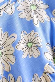 Blue Floral Short Sleeve Cotton Jersey Dress (3-16yrs) - Image 6 of 6