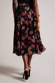 Ted Baker Black Waterfall Ruffle Pattsie Midi Skirt - Image 2 of 5