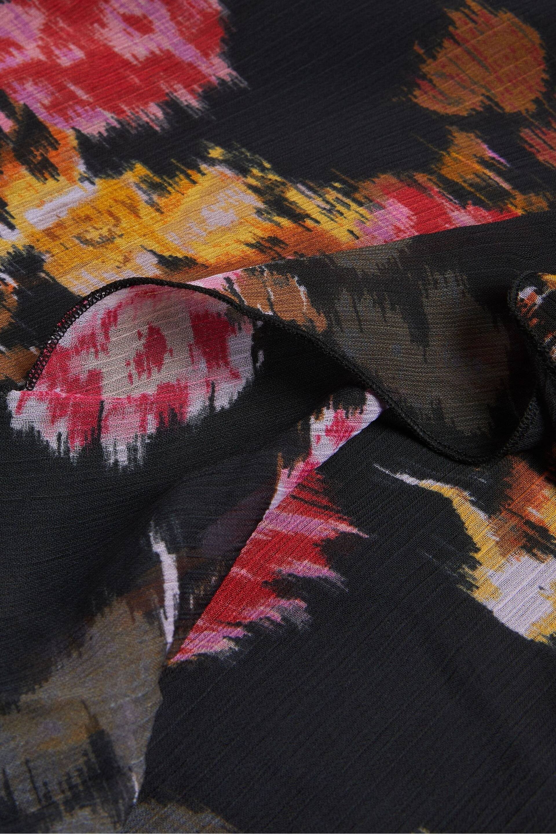 Ted Baker Black Waterfall Ruffle Pattsie Midi Skirt - Image 4 of 5