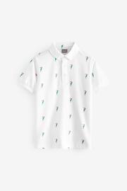 White Toucan All-Over Print Short Sleeve Polo Top (3-16yrs) - Image 1 of 3