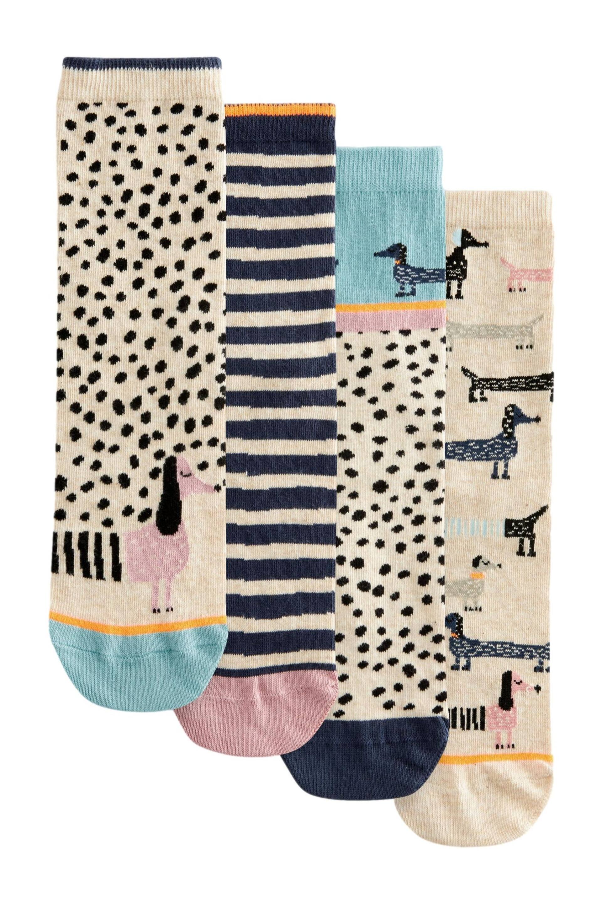 Sausage Dogs Pattern Ankle Socks 4 Pack - Image 1 of 5