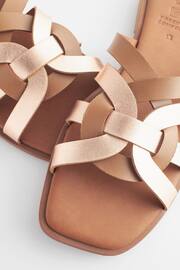 Tan Brown Extra Wide Fit Forever Comfort® Leather Lattice Mules Sandals - Image 5 of 5