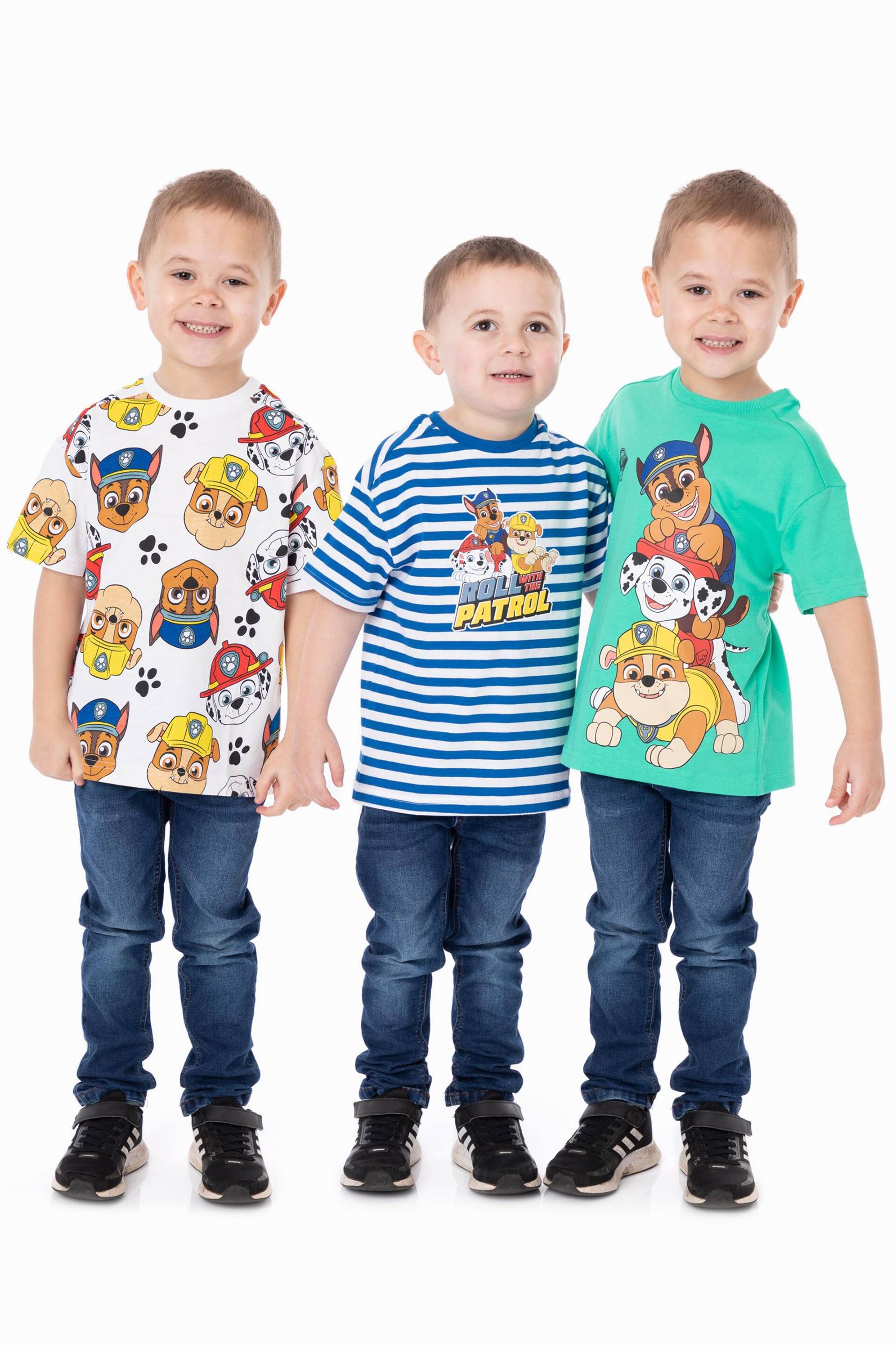 Vanilla Underground Brown Boys Paw Patrol T-Shirts 3 Pack - Image 5 of 6