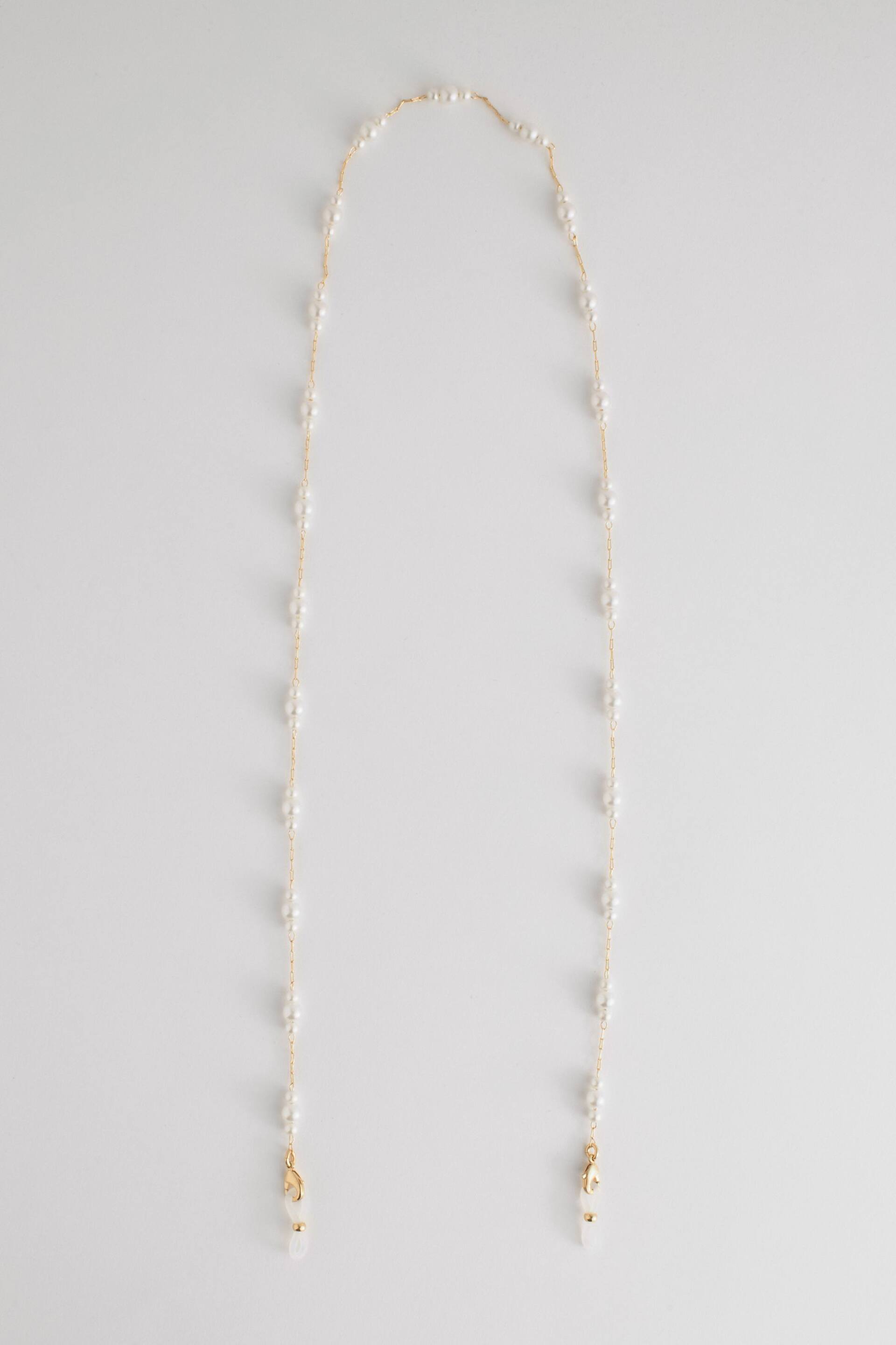 White Pearl Sunglasses Chain - Image 1 of 4