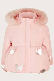 Monsoon Pink Baby Butterfly 3D Padded Coat - Image 2 of 4