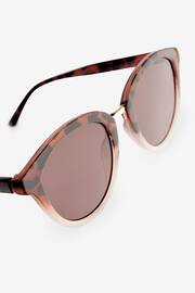 Tortoiseshell Brown Round Sunglasses - Image 5 of 5