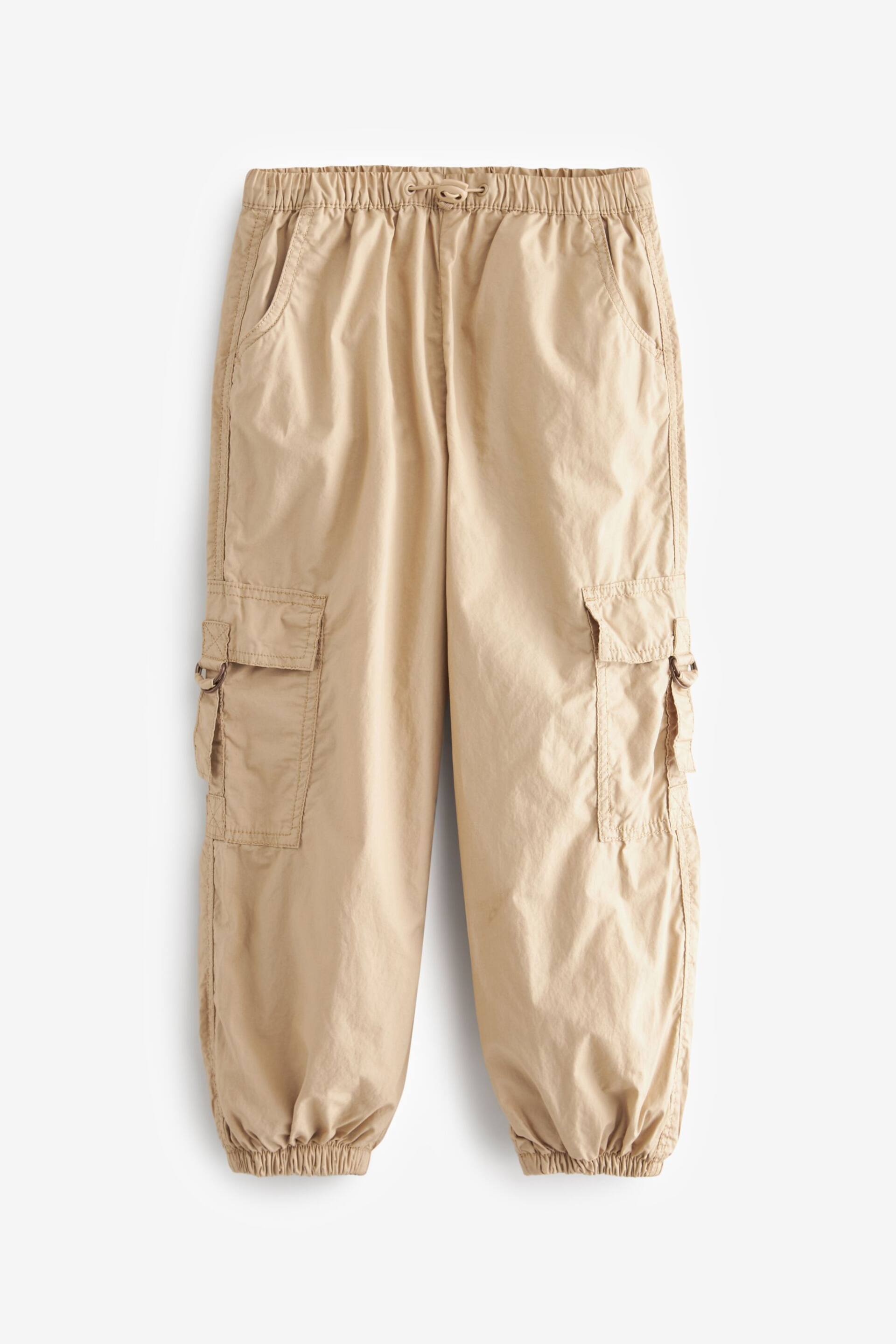 Neutral Jersey Lined Parachute Cargo Trousers (3-16yrs) - Image 4 of 7