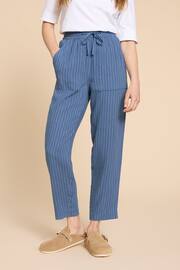 White Stuff Blue Elle Linen Blend Trousers - Image 1 of 7