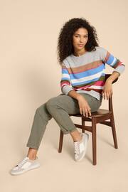 White Stuff Grey Olive Stripe Jumper - Image 3 of 7