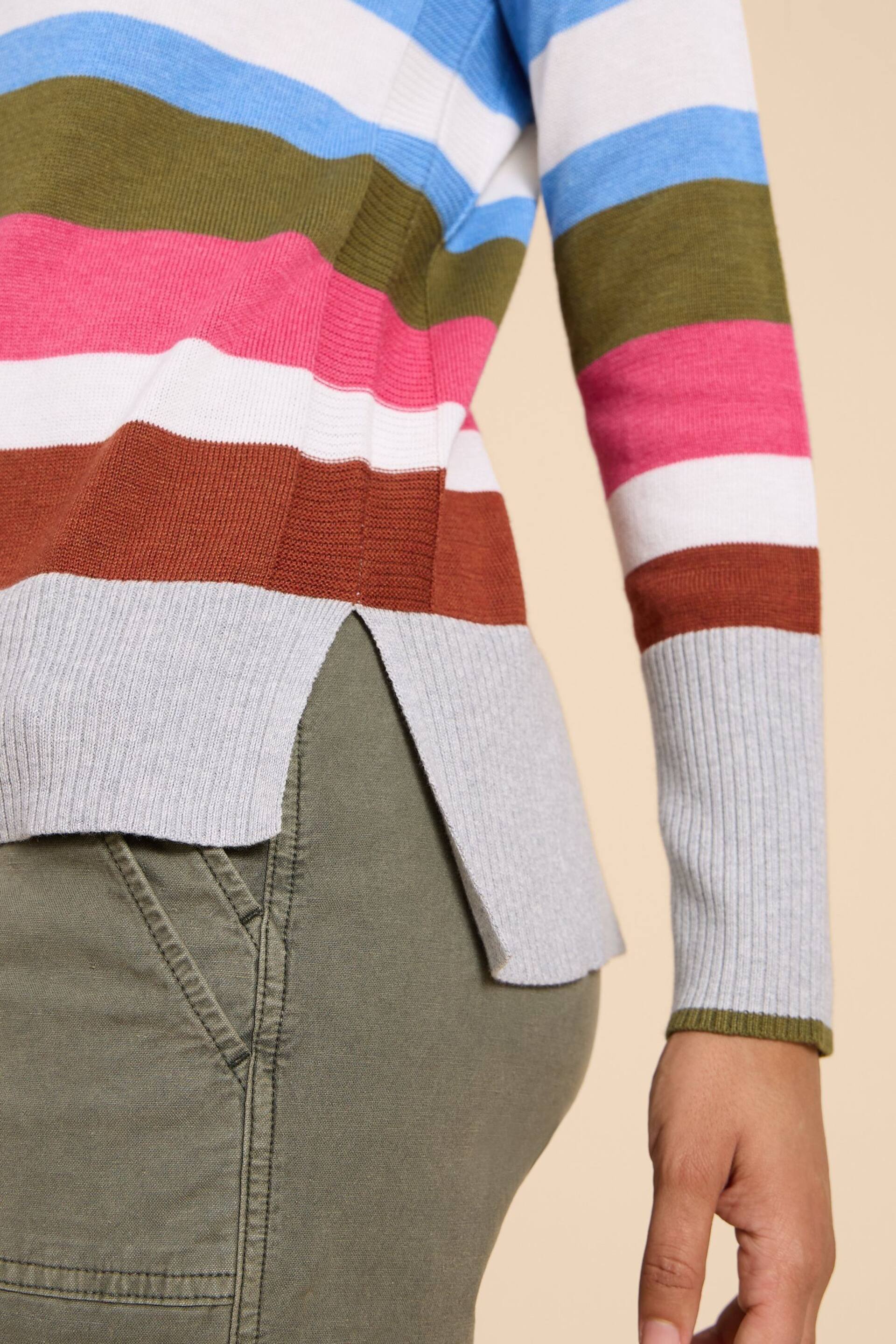 White Stuff Grey Olive Stripe Jumper - Image 4 of 7