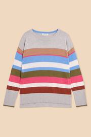 White Stuff Grey Olive Stripe Jumper - Image 5 of 7