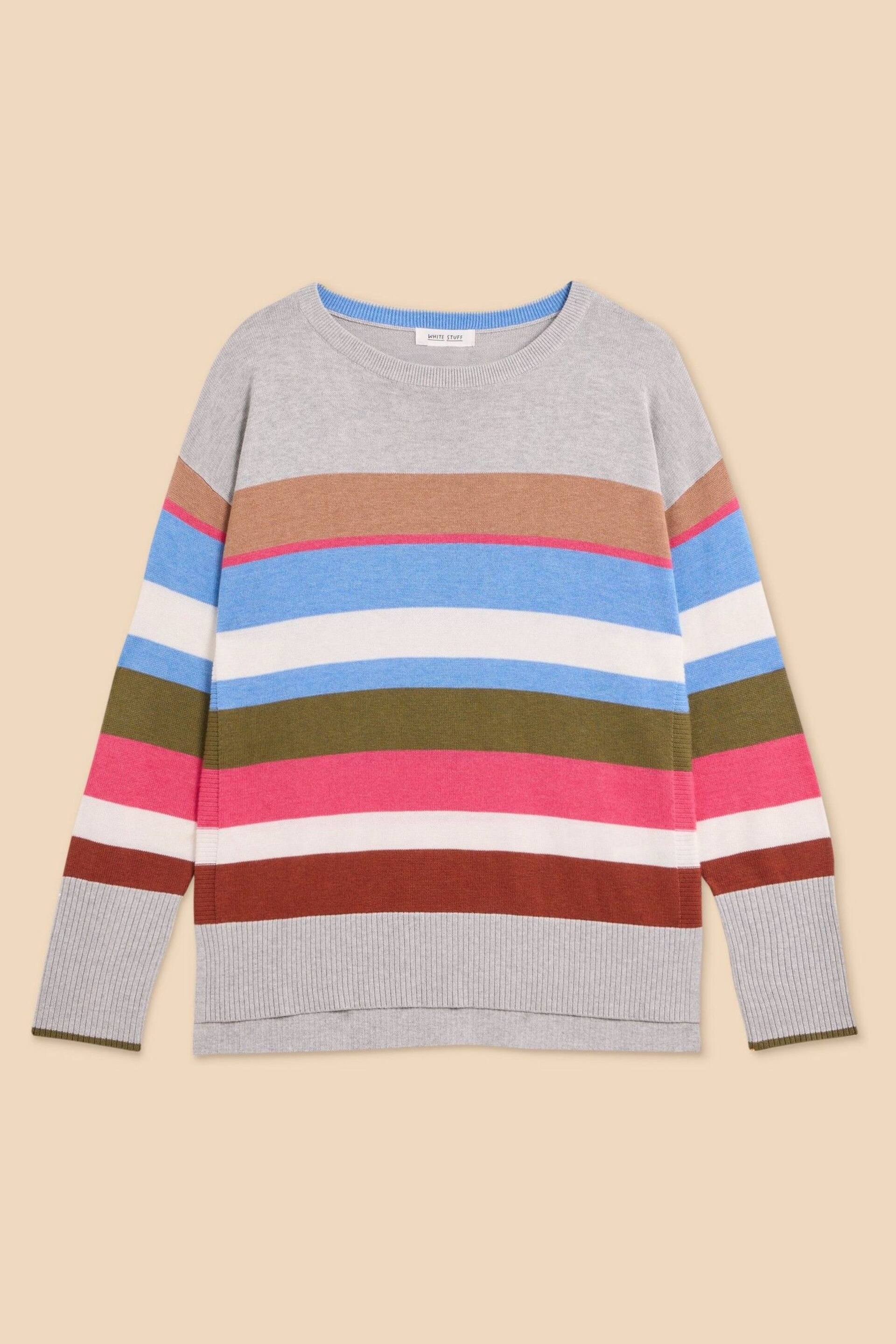 White Stuff Grey Olive Stripe Jumper - Image 5 of 7