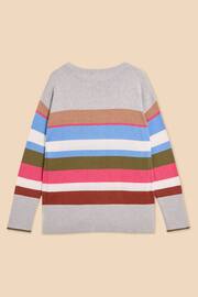 White Stuff Grey Olive Stripe Jumper - Image 6 of 7