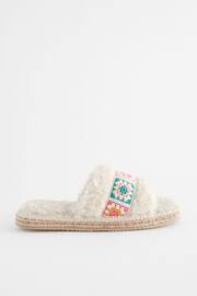 Ecru Crochet Slider Slippers - Image 4 of 8