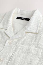 White Short Sleeves Textured Stripe Shirt (3-16yrs) - Image 3 of 4