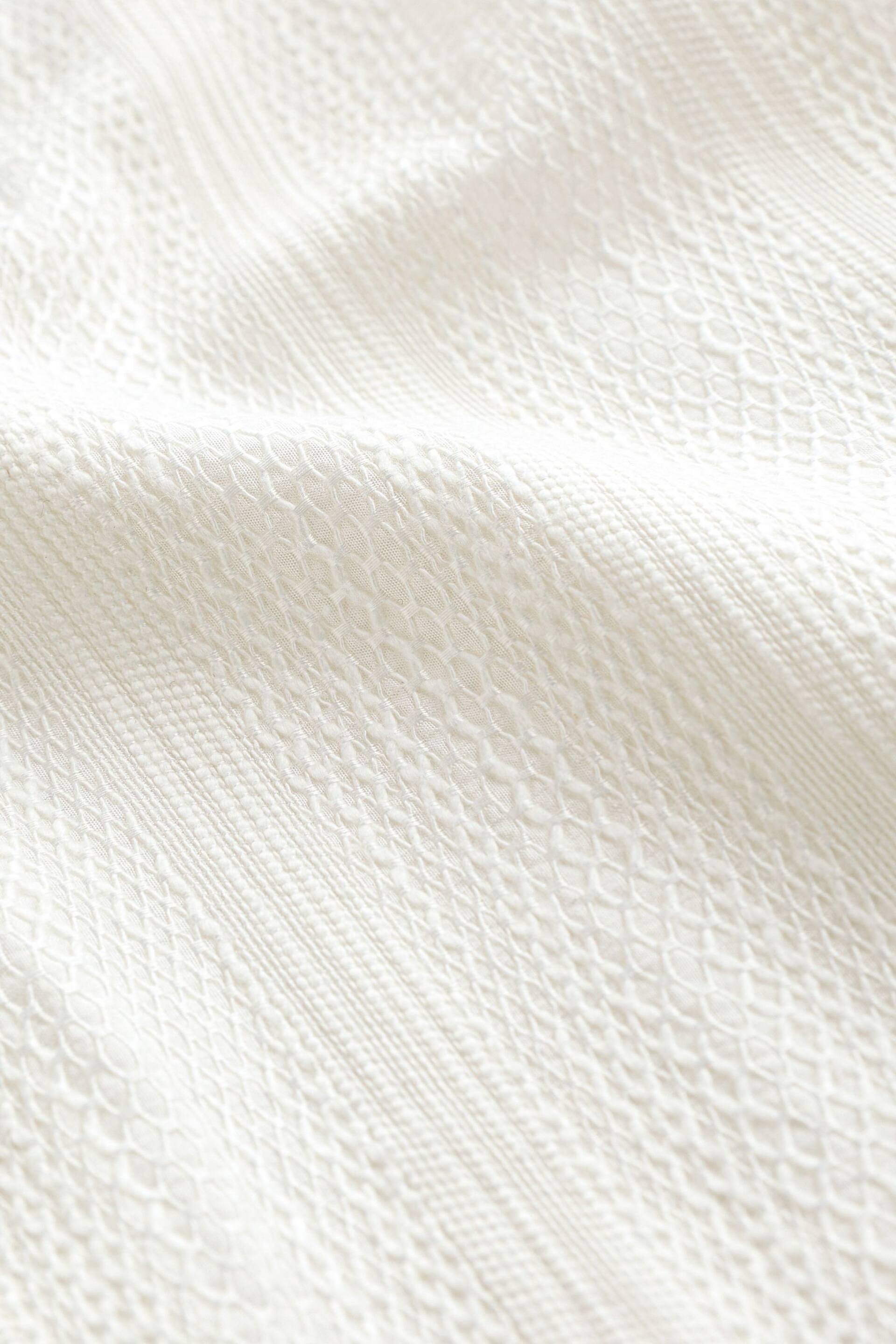 White Short Sleeves Textured Stripe Shirt (3-16yrs) - Image 4 of 4