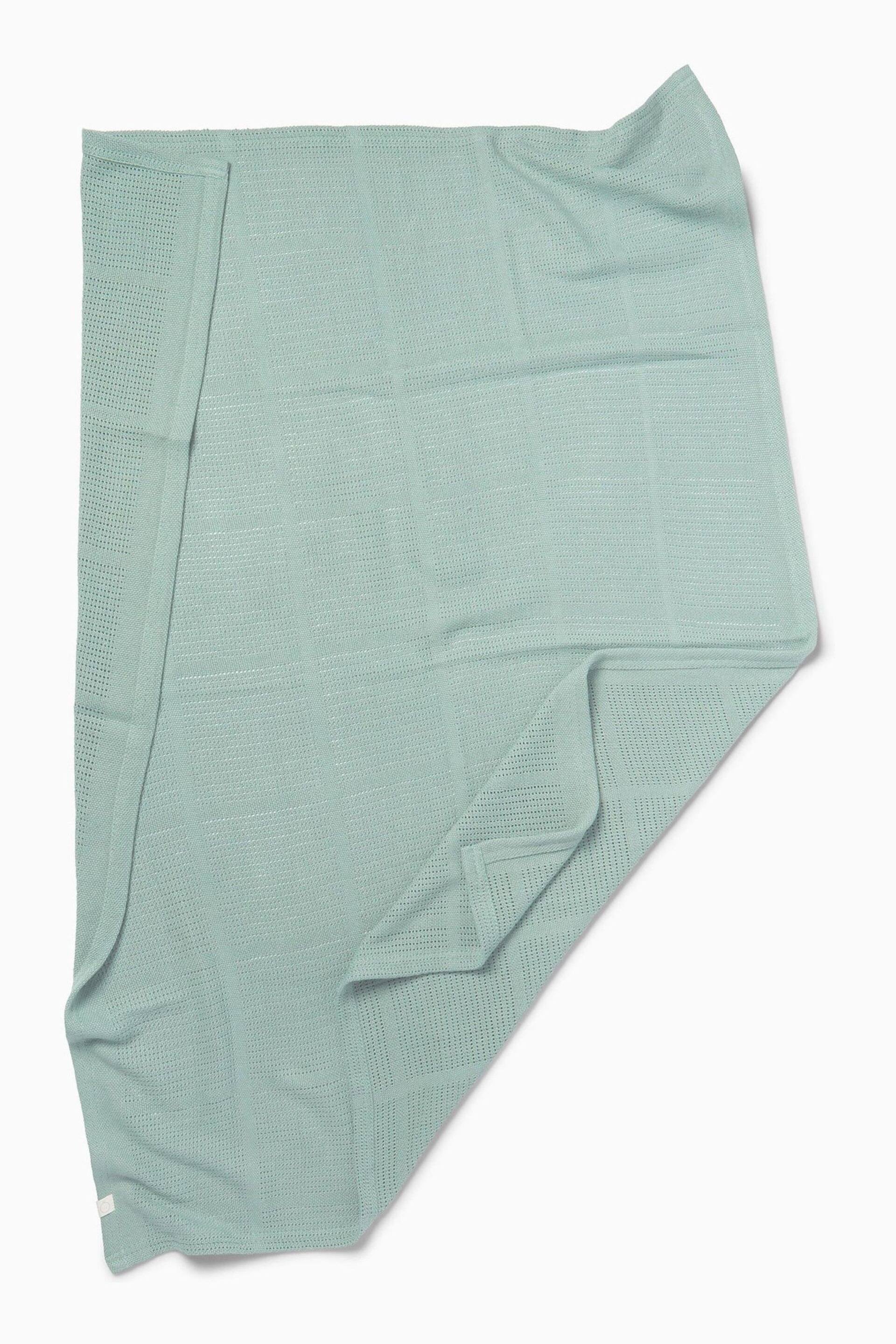 MORI Green Soft Cotton & Bamboo Cellular Baby Blanket - Image 2 of 5