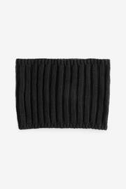 Black Ribbed Knitted Snood (1-16yrs) - Image 2 of 2