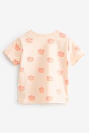 Fluro Pink Flower Short Sleeve Scallop T-Shirt (3mths-7yrs) - Image 6 of 7