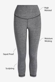 Grey Next Active Sports High Waisted Cropped Sculpting Leggings - Image 4 of 6