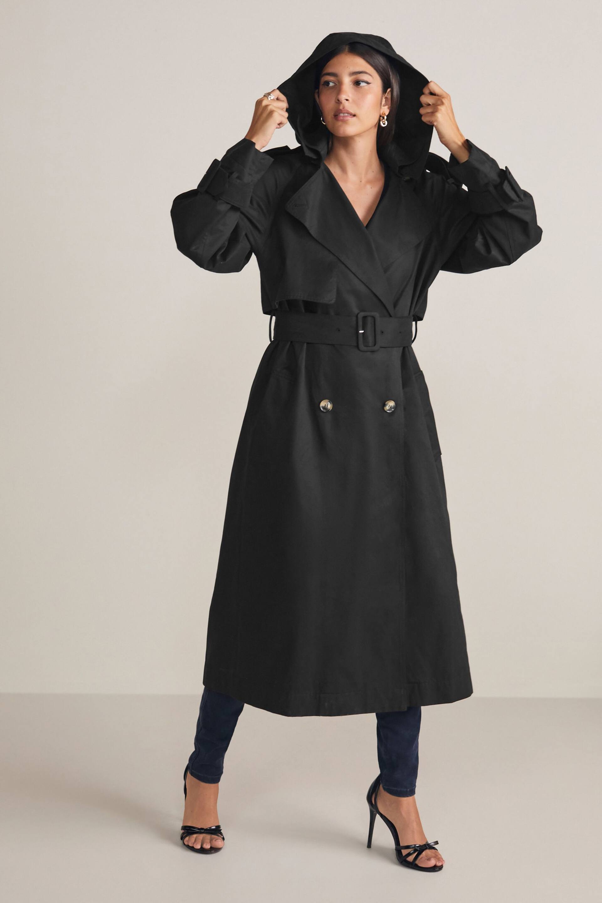Black Belted Trench Coat - Image 2 of 9
