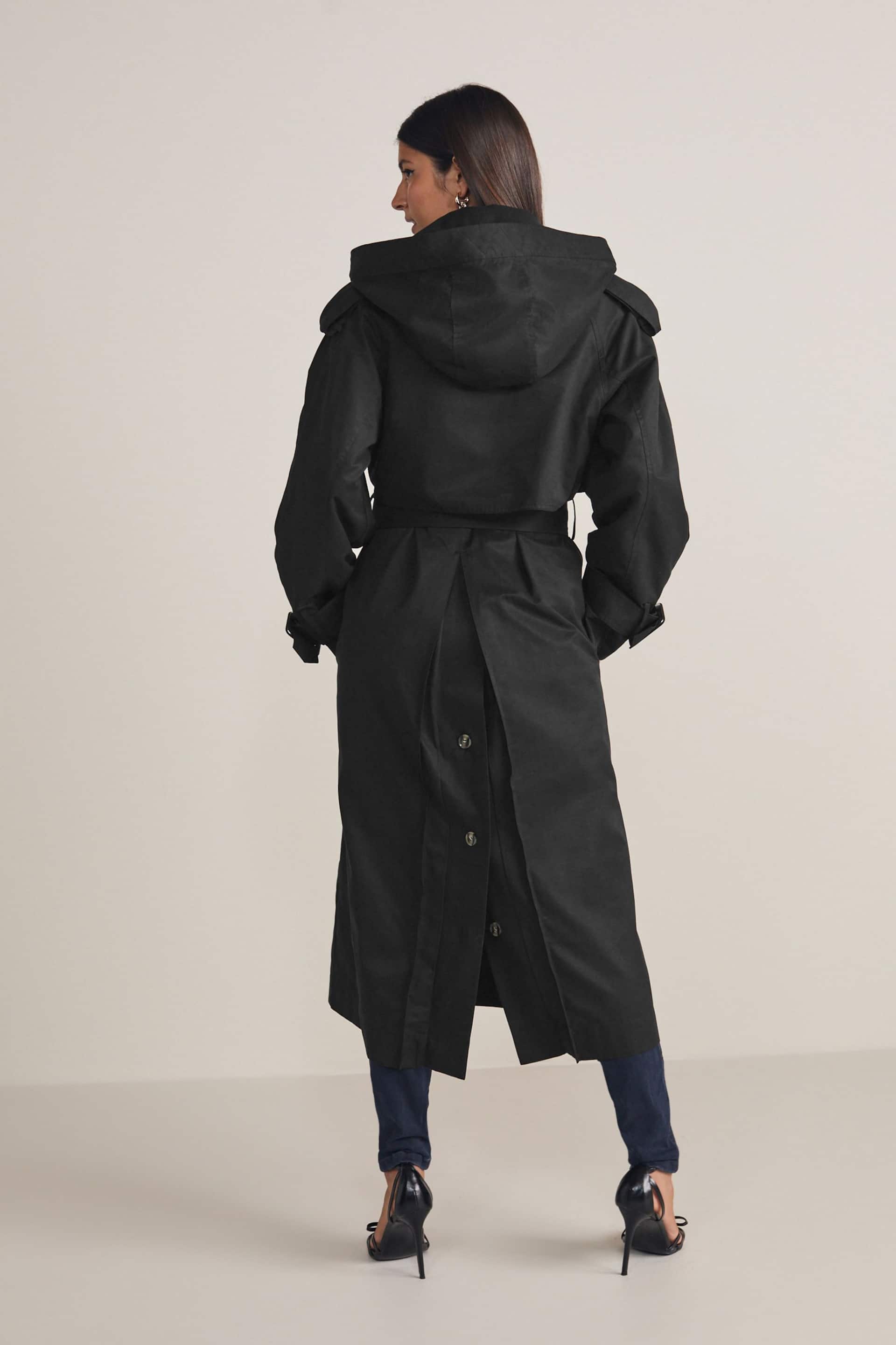 Black Belted Trench Coat - Image 3 of 9