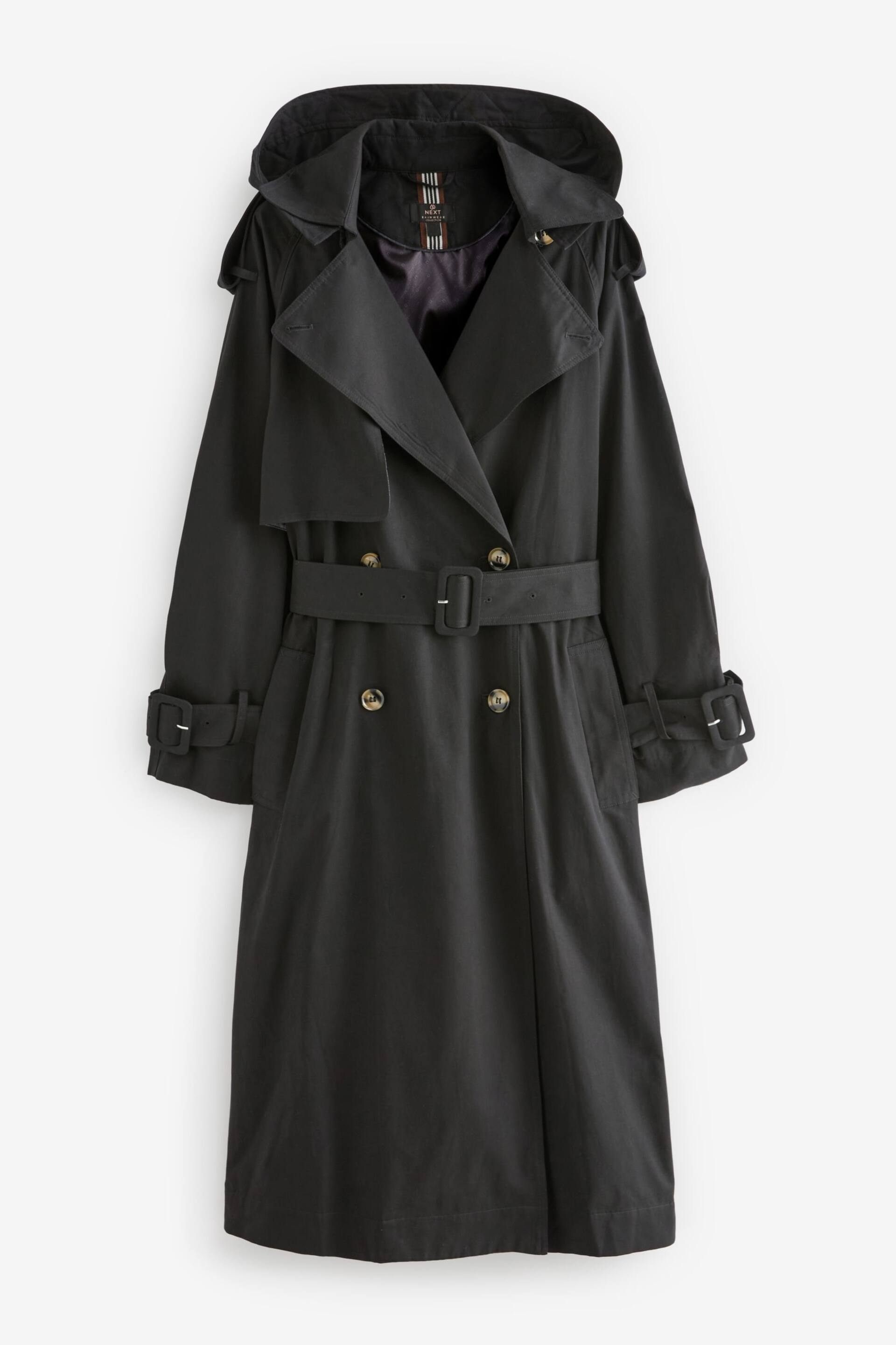 Black Belted Trench Coat - Image 6 of 9