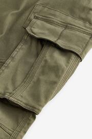 Khaki Green Straight Authentic Stretch Cotton Blend Cargo Trousers - Image 10 of 10