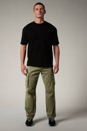 Khaki Green Straight Authentic Stretch Cotton Blend Cargo Trousers - Image 2 of 10