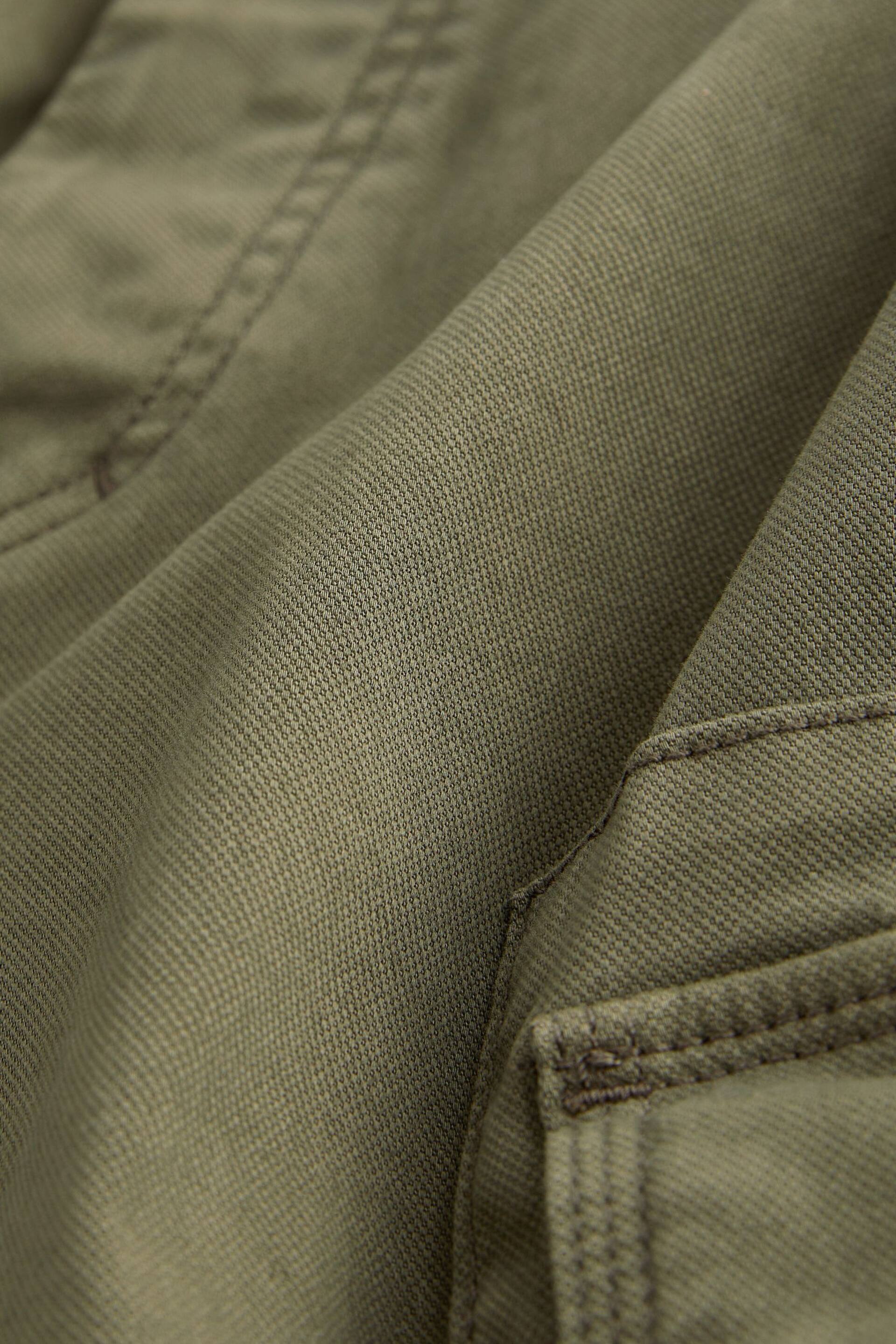 Khaki Green Straight Authentic Stretch Cotton Blend Cargo Trousers - Image 8 of 10