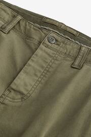 Khaki Green Straight Authentic Stretch Cotton Blend Cargo Trousers - Image 9 of 10