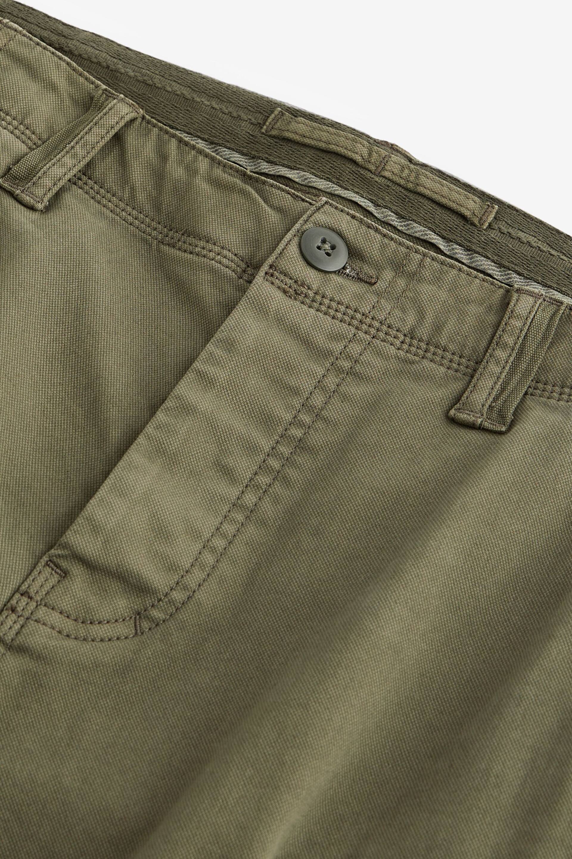 Khaki Green Straight Authentic Stretch Cotton Blend Cargo Trousers - Image 9 of 10