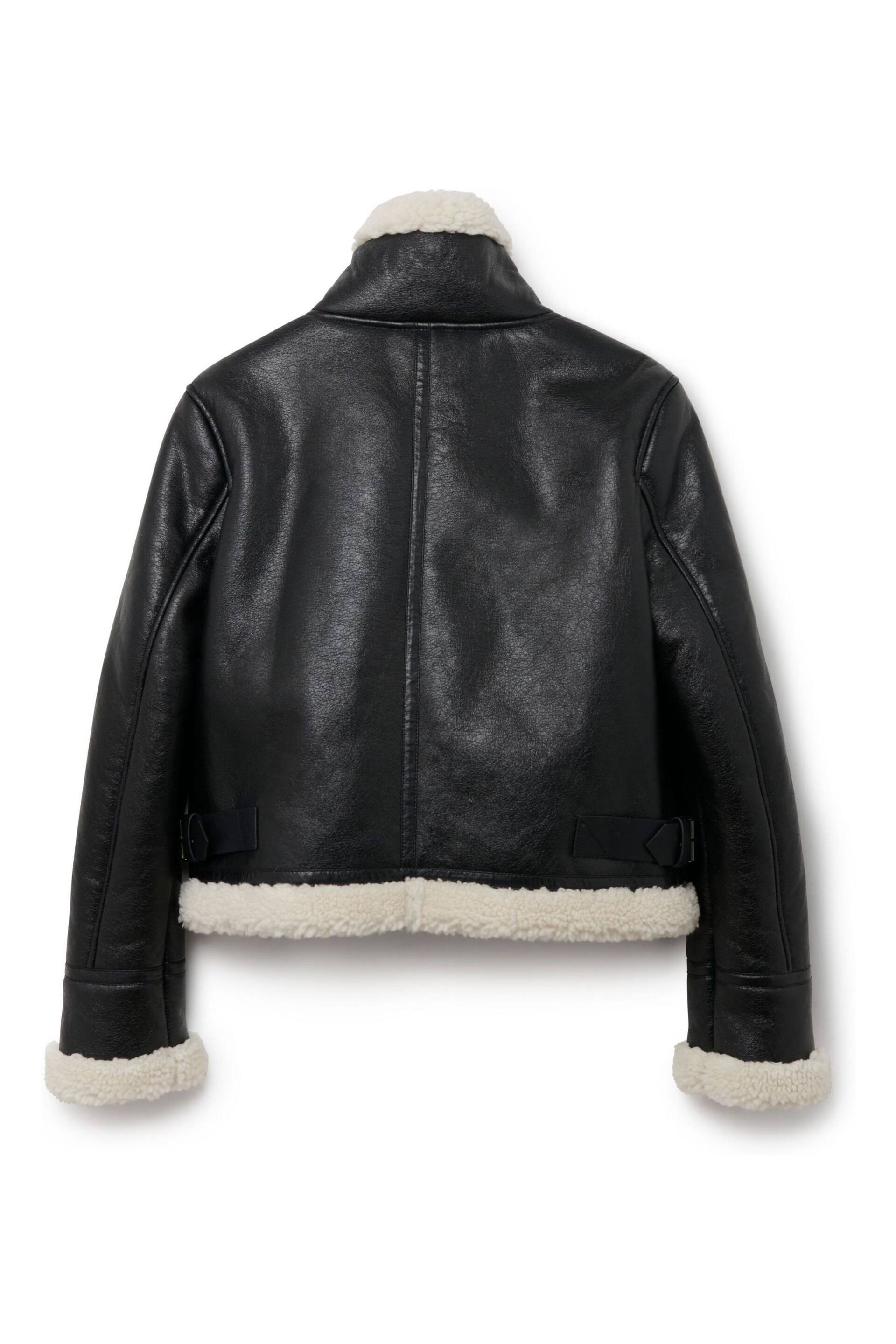 Another Sunday Bonded Aviator Jacket With Faux Fur Lining In Black - Image 5 of 6