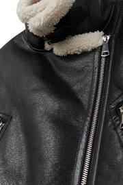 Another Sunday Bonded Aviator Jacket With Faux Fur Lining In Black - Image 6 of 6
