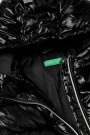 Benetton Girls Logo Padded Black Jacket - Image 3 of 3