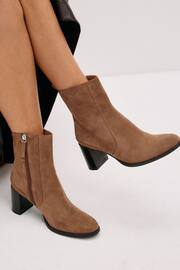 Tan Brown Regular/Wide Fit Forever Comfort® Leather Ankle Heeled Boots - Image 1 of 6