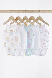 White Fairy Baby Strappy Vest Bodysuits 5 Pack - Image 1 of 12