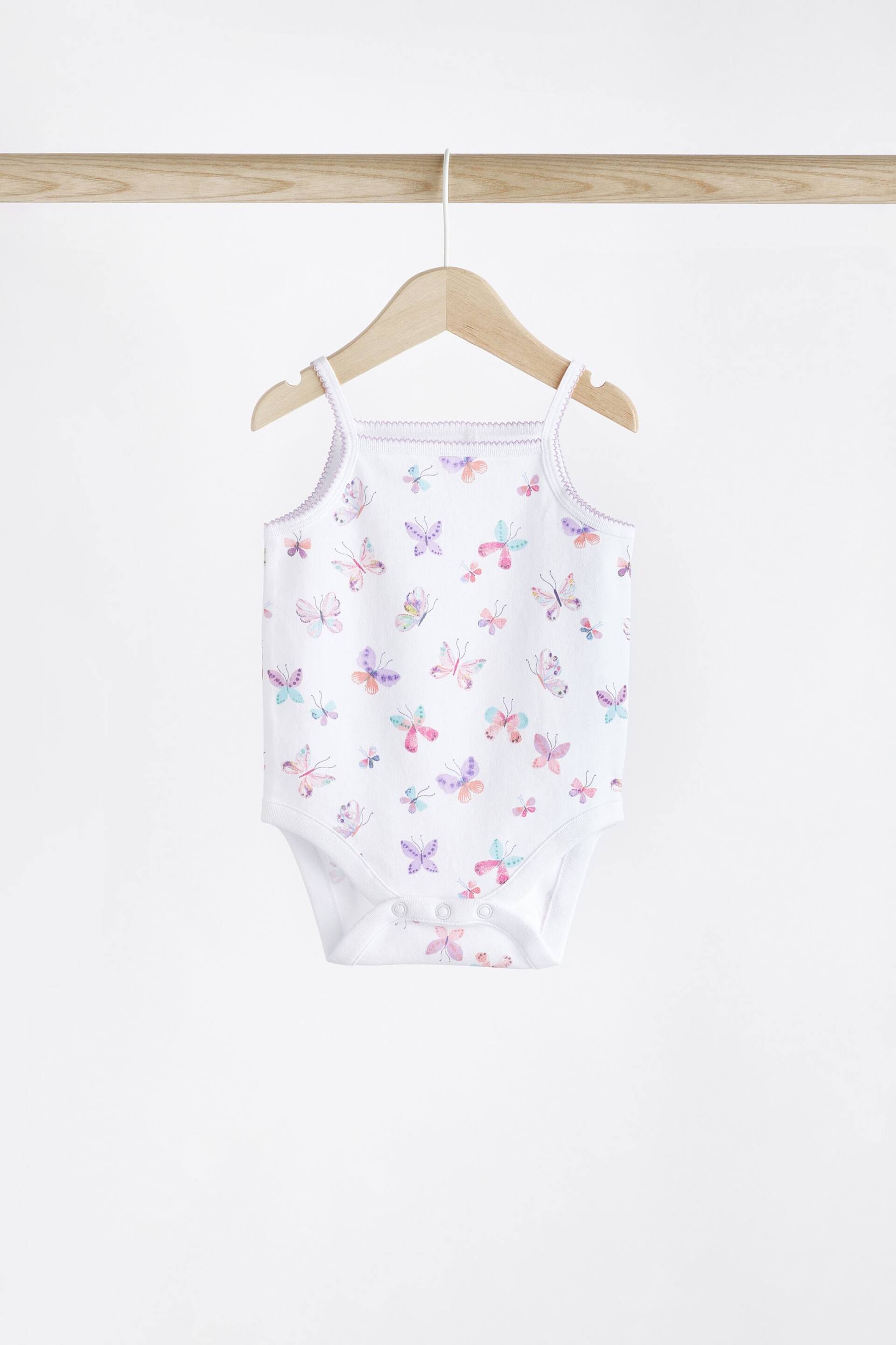 White Fairy Baby Strappy Vest Bodysuits 5 Pack - Image 7 of 12