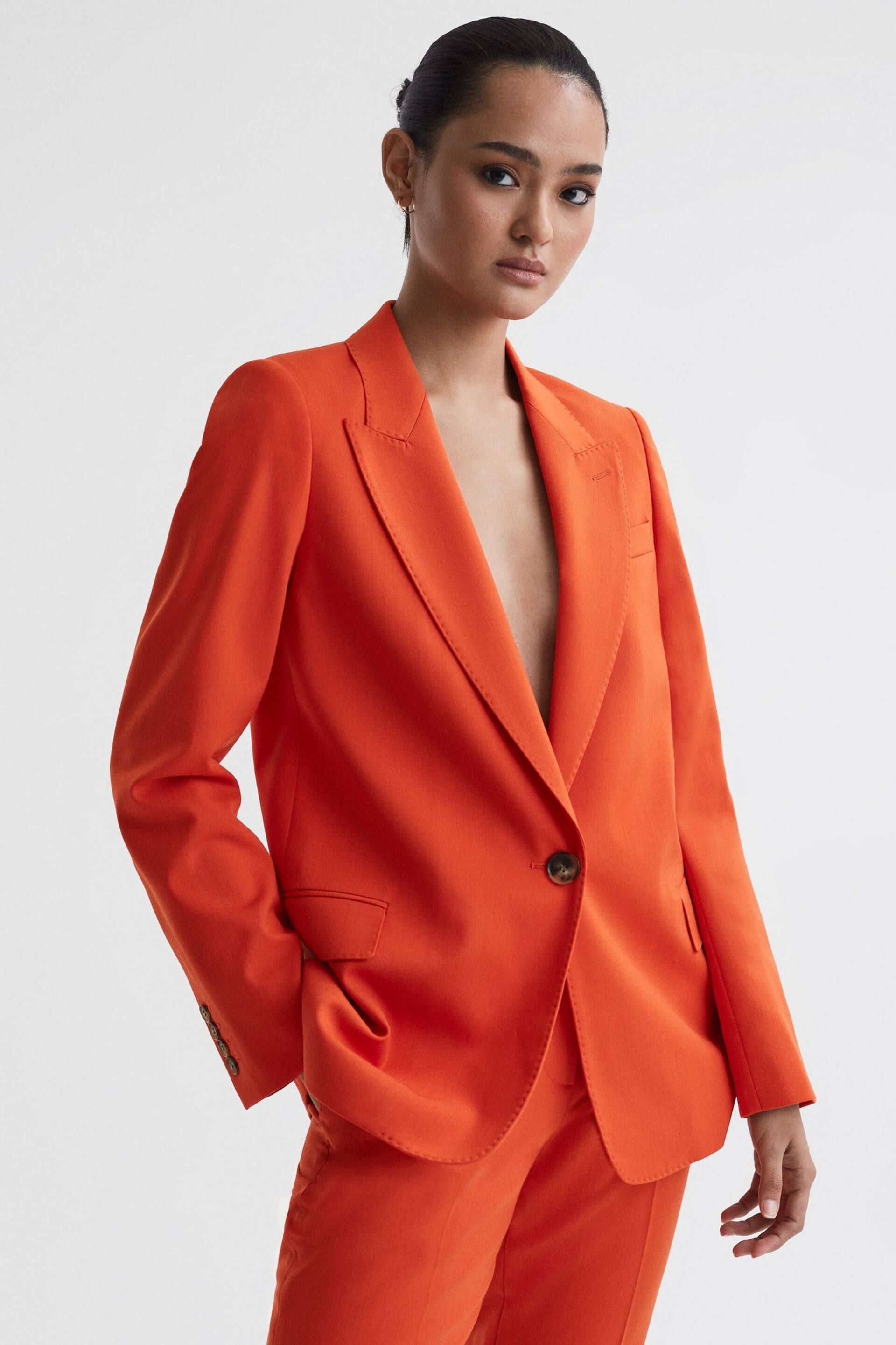 Reiss Orange Celia Tailored Fit Wool Blend Single Breasted Suit Blazer - Image 1 of 4
