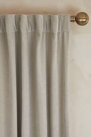 Pebble Natural Sumptuous Velvet Hidden Tab Top Lined Curtains - Image 4 of 6