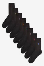 Black Multi Stag 8 Pack Lasting Fresh Embroidered Socks - Image 2 of 10